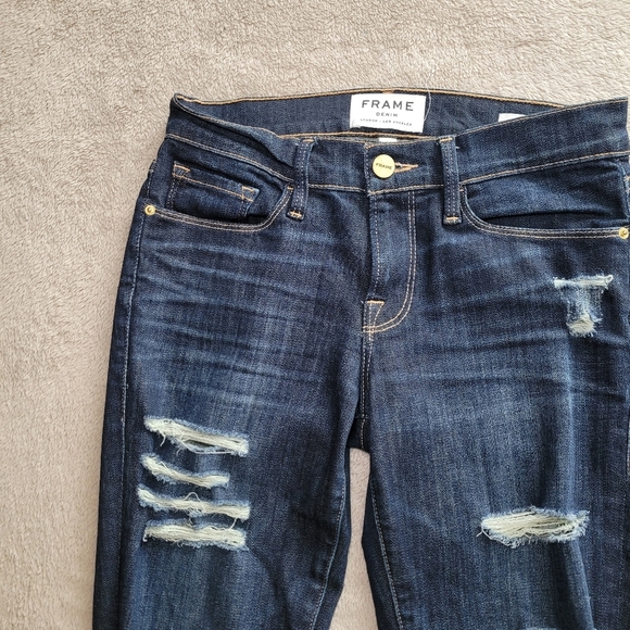 Frame Le Skinny de Jeanne Indiana Square distressed jeans size 26 - Picture 4 of 13